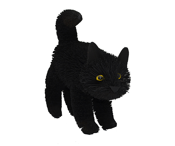 9 inch Brushart Black Cat Standing
