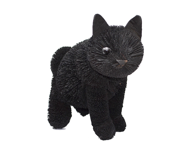 8 inch Brushart Black Cat Sitting