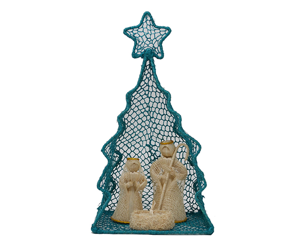 8 inch Brushart Nativity Set in Xmas Tree