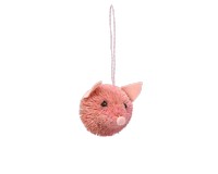 Pink Pig Bauble Brushart Ornament-BRUSHBB39P