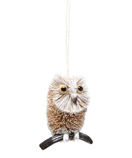 Snow Owl Brushart Ornament