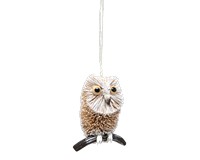 Snow Owl Brushart Ornament-BRUSHOR15F