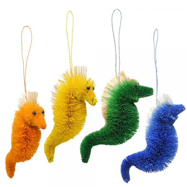 Seahorse Assorted Colors Brushart Ornament