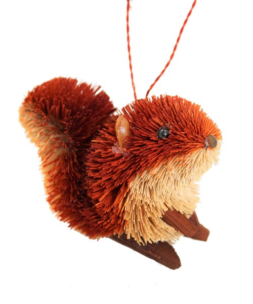 Squirrel Red Brushart Ornament