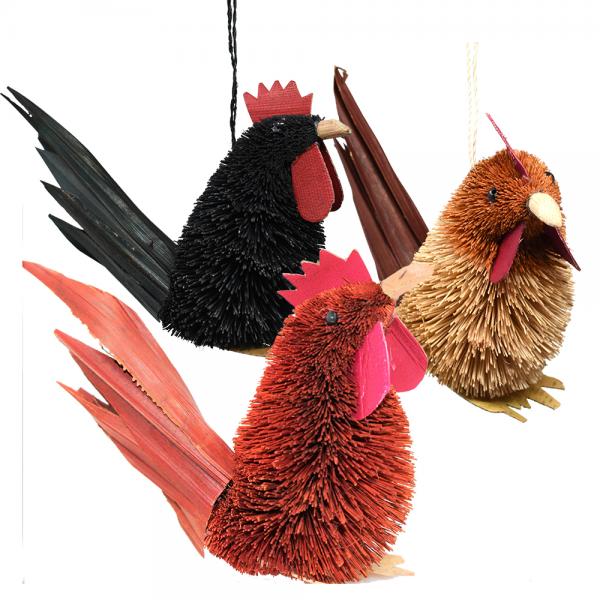 Rooster Assorted Brushart Ornament