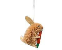 Rabbit with Carrot Brushart Ornament-BRUSHOR73