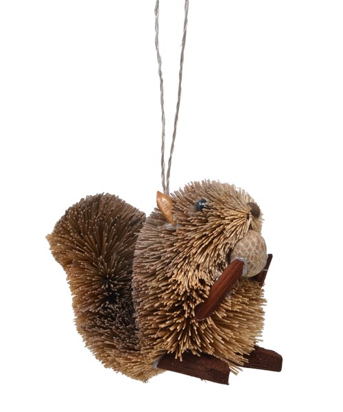 Squirrel Grey Brushart Ornament