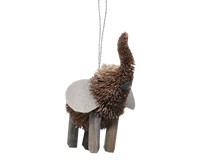 Grey Elephant Brushart Ornament-BRUSHOR94
