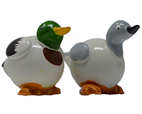 Set of 2 White Mallard Duck Marble Figurines-MARBLE0229W