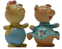 Pig Couple Marble Figurines Set-MARBLE0409
