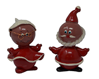 Black Santa Couple Marble Figurines Set-MARBLE0410B