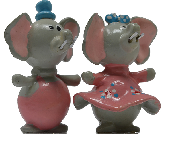 Elephant Couple Marble Figurines Set