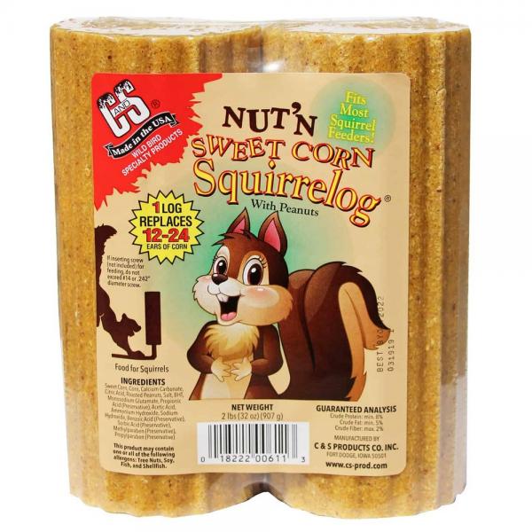 32 oz. Nut & Sweet Corn Squirrel Log Plus Freight
