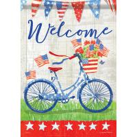 Patriotic Bike Ride Garden Flag-CHA49121