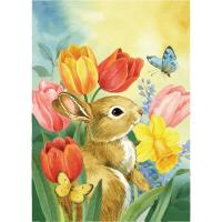 Tulip Bunny Garden Flag-CHA50343