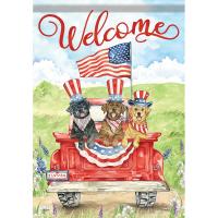Patriotic Pups Garden Flag-CHA50418