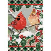 Cardinals In Holly House Flag-CHA52113