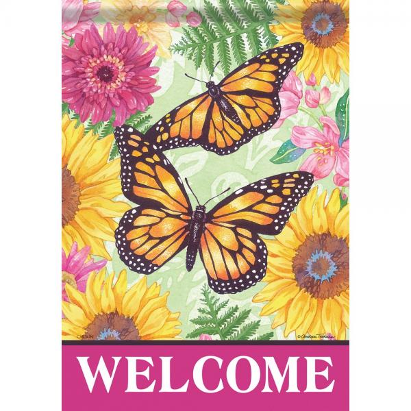 Spring Butterfly House Flag