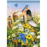 Bluebird & Flowers Garden Flag-CHA53312