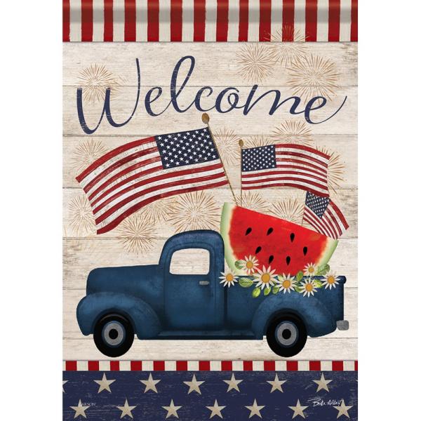 Patriotic Truck Garden Flag Patriotic Truck Garden Flag