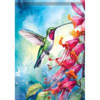 Hummingbird & Fuchsia Garden Flag-CHA53384