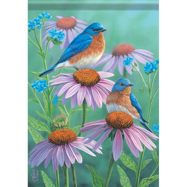 Bluebird Delight House Flag Bluebird Delight House Flag