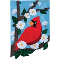Cardinal and Blooms Garden Flag-CHA55433