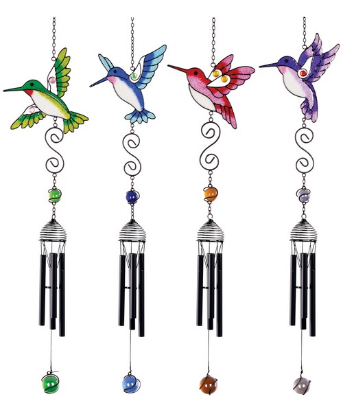 4 Asst Mini Hummingbirds Wireworks Mini Chime