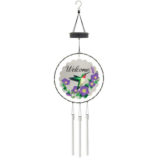 Welcome 30 inch Solar Spinner Chime Welcome 30 inch Solar Spinner Chime