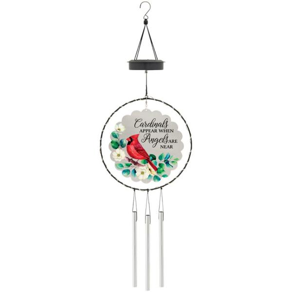 Cardinals Appear 30 inch Solar Spinner Chime Cardinals Appear 30 inch Solar Spinner Chime