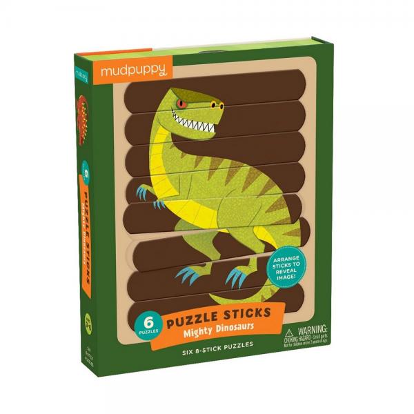 Mighty Dinosaurs Puzzle Sticks Six 8 Piece Puzzles