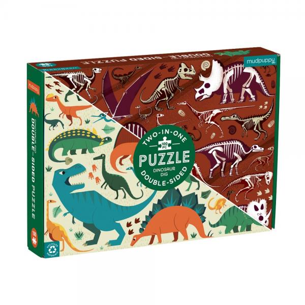 Dinosaur 100 Piece Double-Sided Puzzle