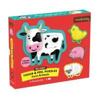 Farm  Animals Touch & Feel Four 3 Piece Puzzles-CB9780735363755