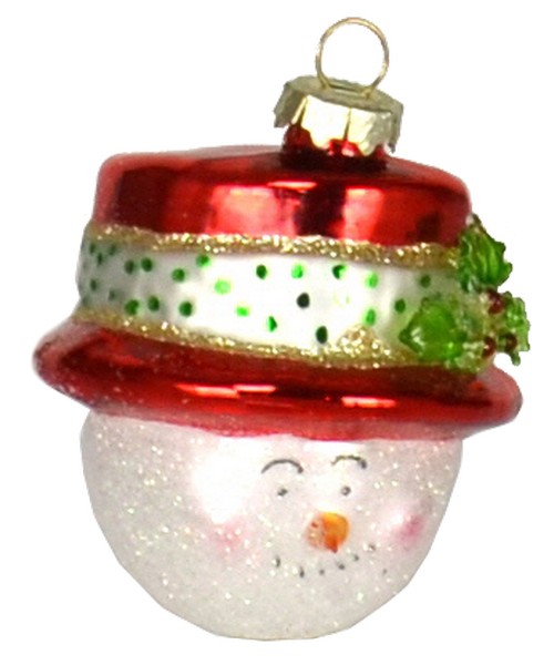 Top Hat Snowman Red Ornament (COBANEA095)