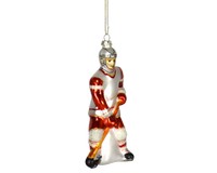 Hockey Player Red White Ornament COBANEC127