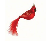 Cardinal with Feather Tail Ornament COBANEC304