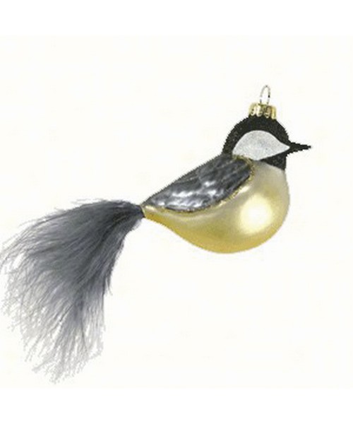 Chickadee with Feather Tail Ornament (COBANEC305)