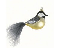 Chickadee with Feather Tail Ornament-COBANEC305