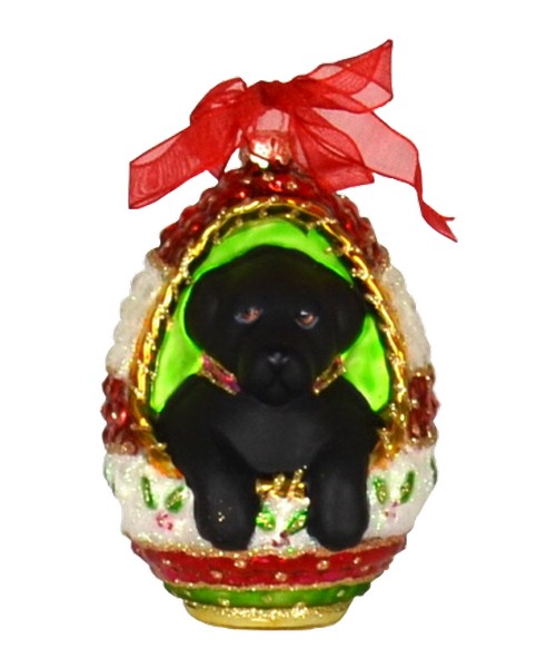 Playful Puppy Black Lab Ornament (COBANED288)