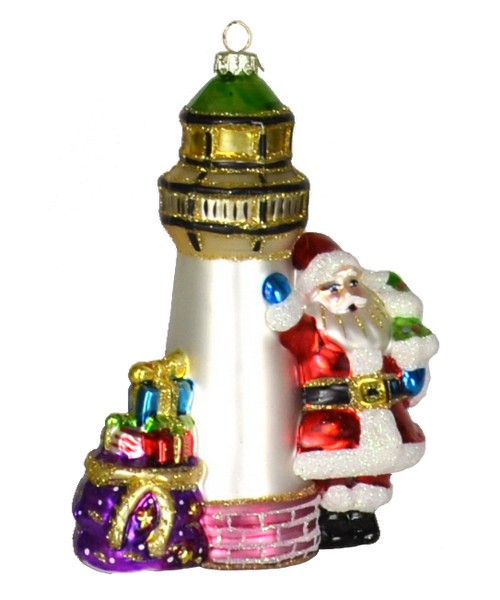 Santa's Lighthouse Ornament