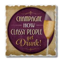 Champagne Single Tumbled Tile Coaster-CART0201367