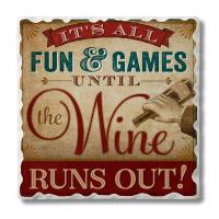 All Fun And Games Single Tumbled Tile Coaster-CART0201372