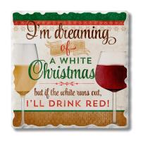 White Christmas Single Tumbled Tile Coaster-CART0201374