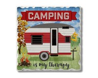 Camping is My Therapy Single Tile Coaster-CART0201586