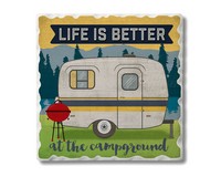 Life is Better Single Tumbled Tile Coaster-CART0201589