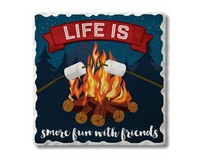 Life is Smore Fun Single Tumbled Tile Coaster-CART0201592