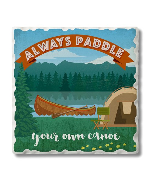Always Paddle Single Tumbled Tile Coaster