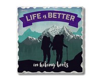 Life is Better in Hiking Single Tumbled Tile Coaster-CART0201594
