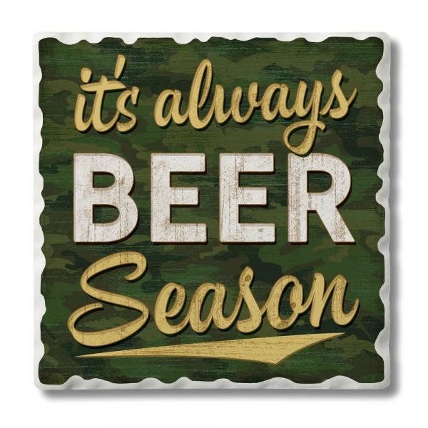 Beer Season Single Tumbled Tile Coaster