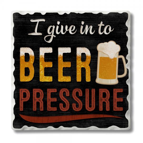 Beer Pressure Single Tumbled Tile Coaster